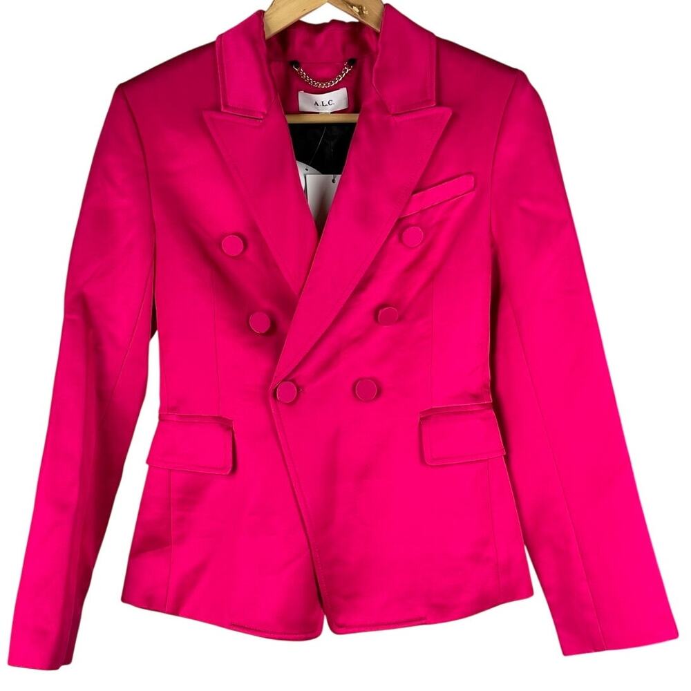 A.L.C. Heavy Satin Disco Pink Blazer Jacket Women's Size 0 New With Tags